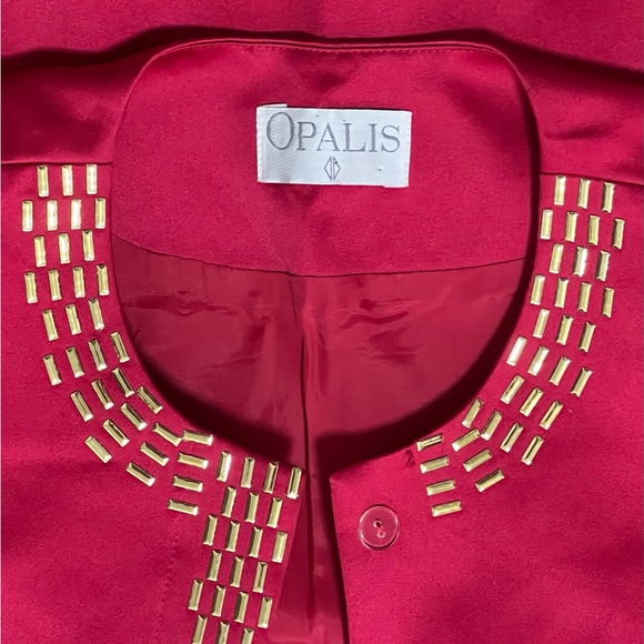 Vintage Red & Gold Formal Skirt Suit Set by Opalis - Picture 10 of 15